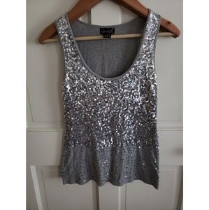 Silver sequin tank